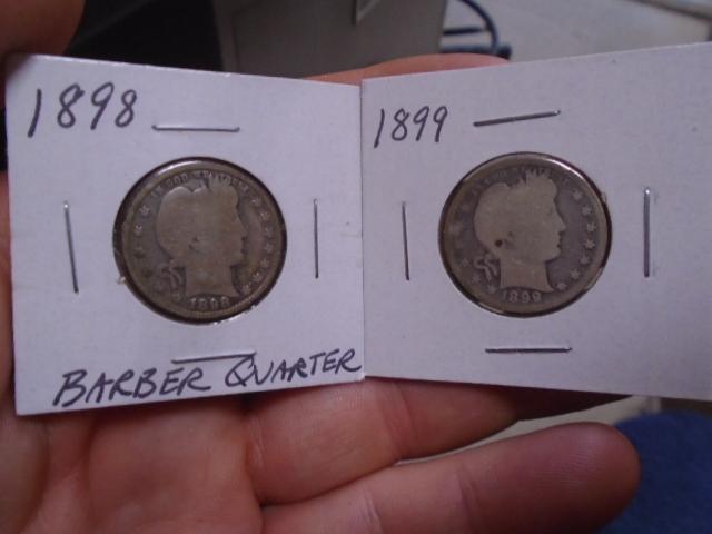 1898 & 1899 Silver Barber Quarters