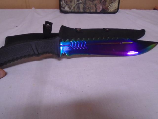 Large Wartech HWT255RW Fixed Blade Tactical Knife w/ Sheave