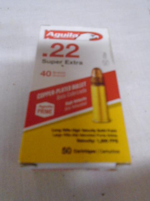 50 Round Box of Aguila .22LR Super Extra Rimfire Cartridges