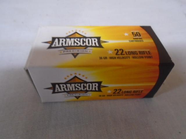 50 Round Box of Armcor 22 LR Rimfire Cartridges