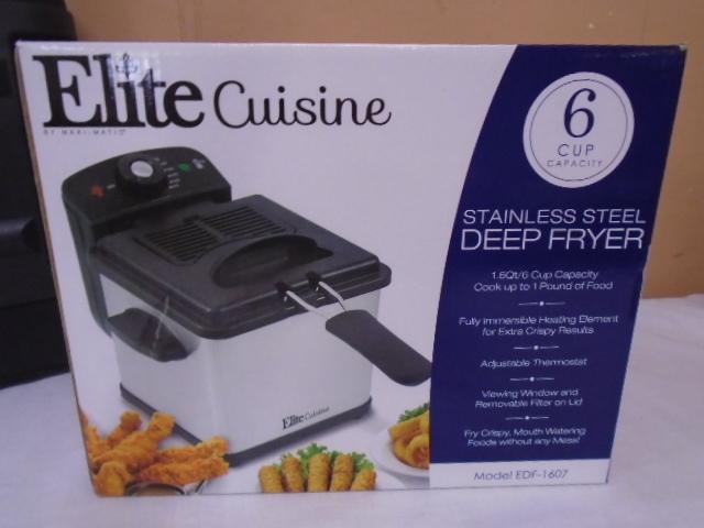 Elite Cuisine 6 Cup Stainless Steel Deep Fryer