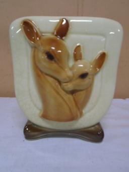 Vintage Mid Century Royal Copley Deer & Fawn Planter