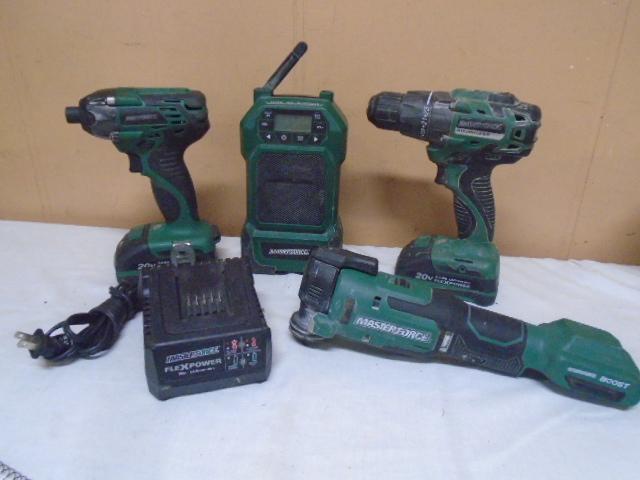 4pc Masterforce 20V Lithium Ion Tool Set