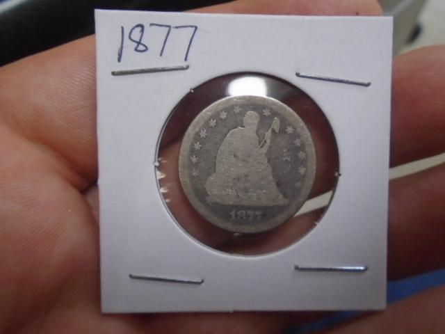 1877 Seated Liberty Quarter