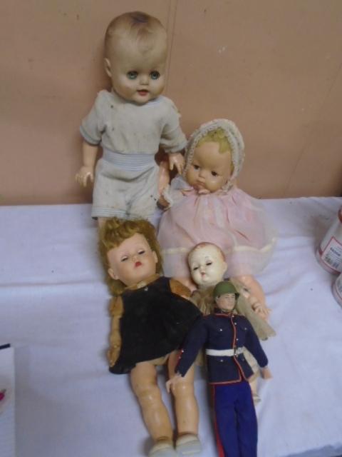 5pc Group of Antique Dolls