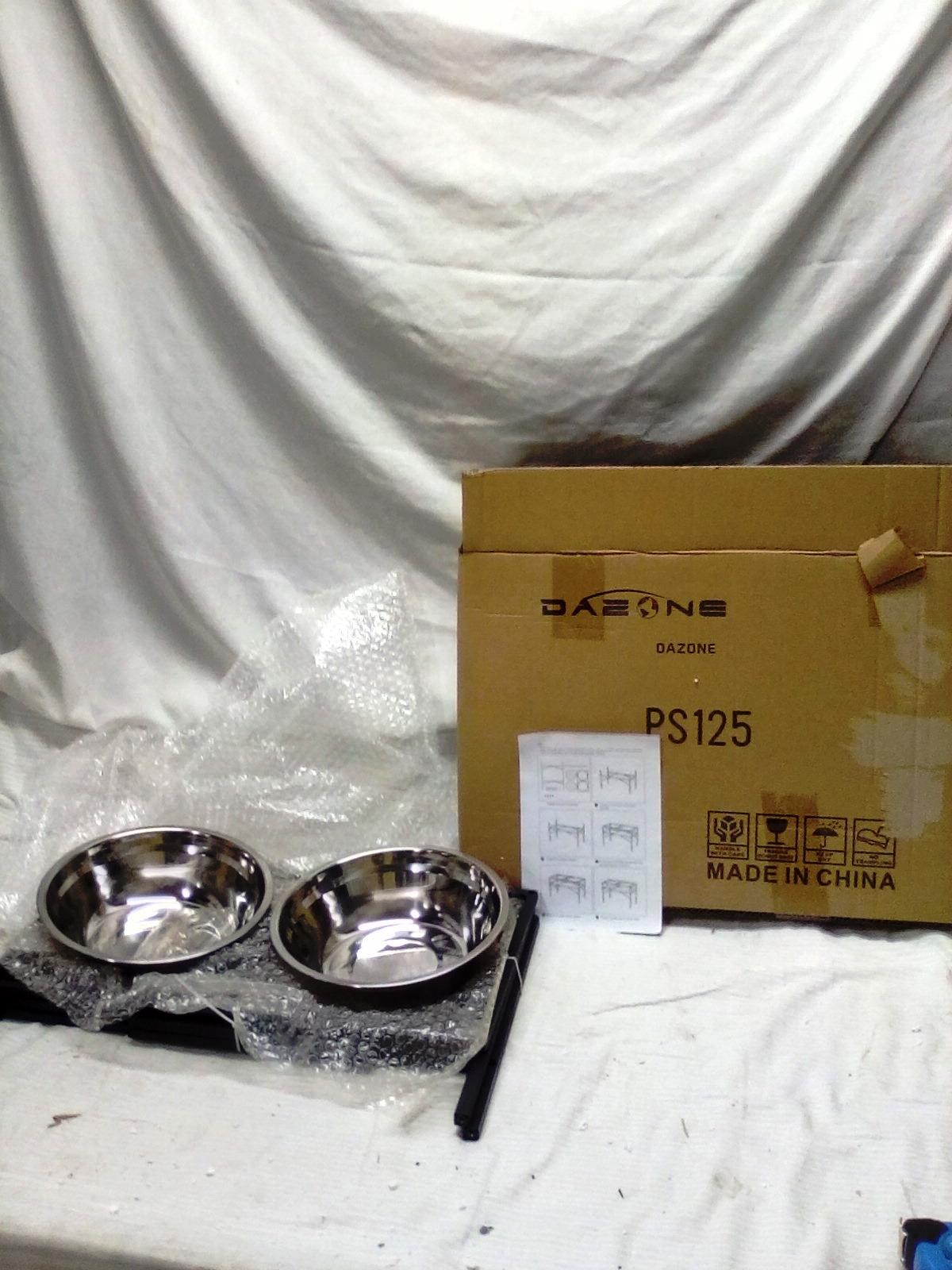 Raised Dog Feeder and Waterer with Stainless Steel Dishes