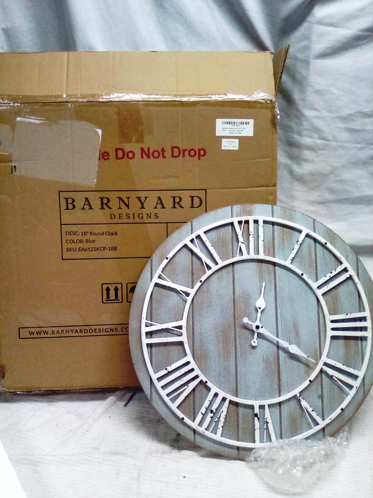 Barnyard Design 18" Diameter Battery Operated Wall Hanging Clock