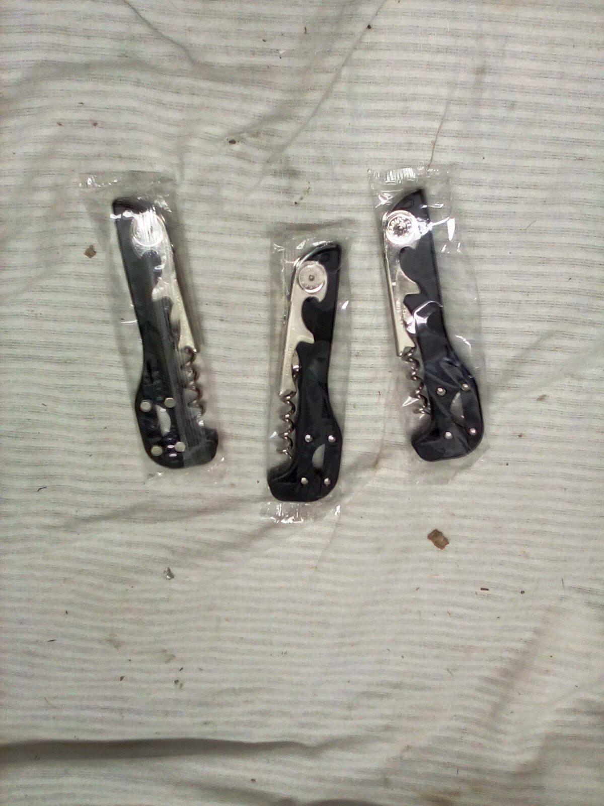 Qty. 3 Corkscrew Bottle Openers