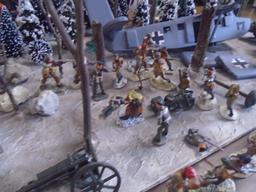 Large Battlefield Scene w/ Hand Painted Metal Soldiers