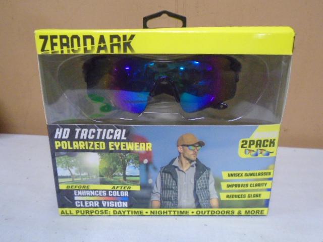 2 Pack of Zero Dark HD Tactical Polarized Sunglasses
