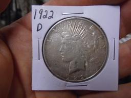 1922 D Mint Silver Peace Dollar