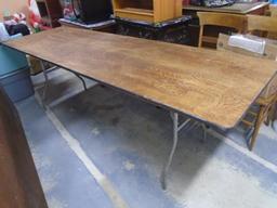 8 Foot Wooden Folding Table