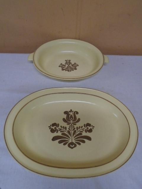 Pfaltzgraff 14 Inch Serving Platter and 9" Serving Bowl