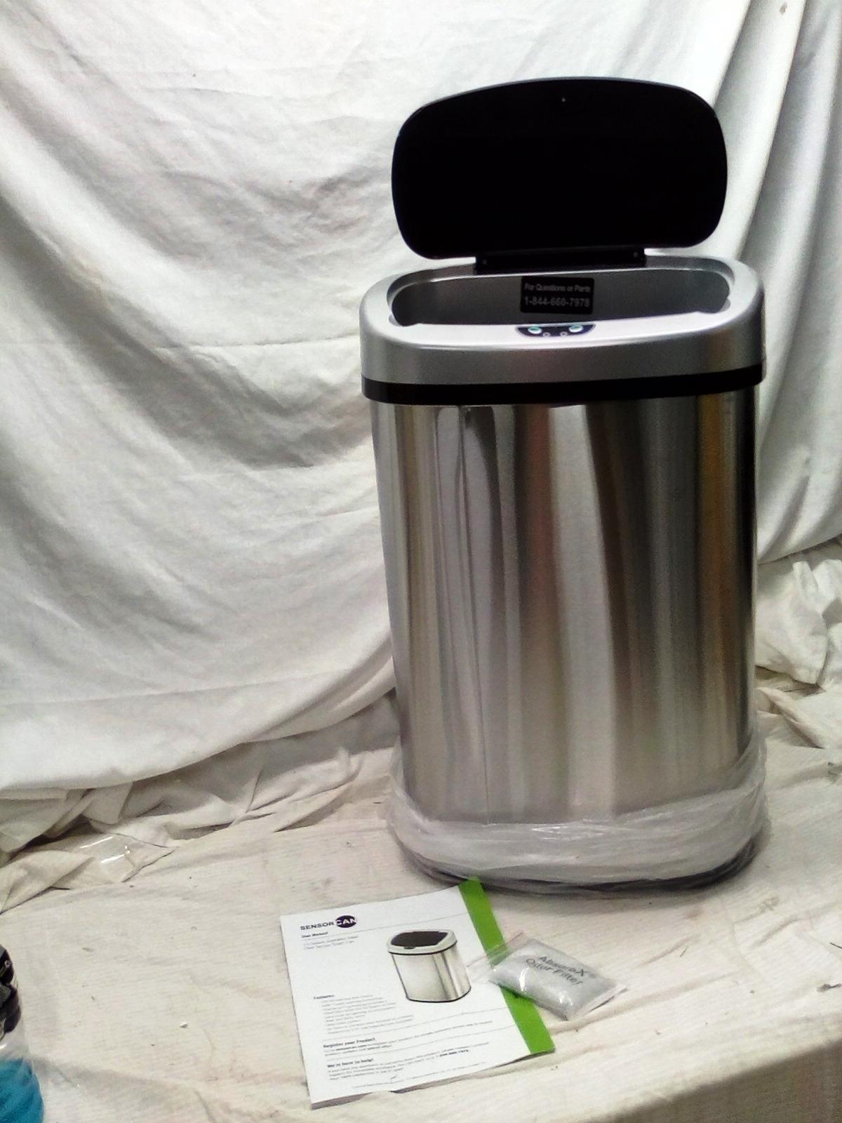 Sensor Can 13 Gallon Stainless Steel Oval Sensor Trash Can