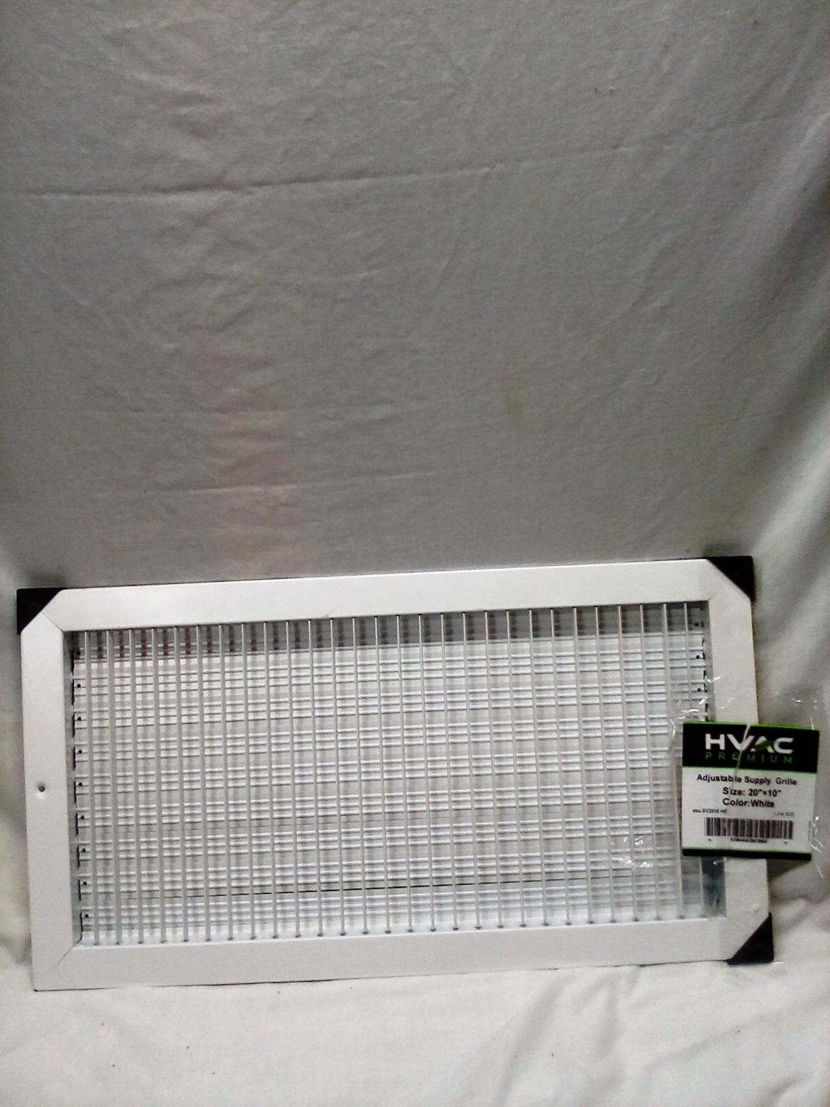 20"x10" White HVAC Premium Adjustable Supply Grille