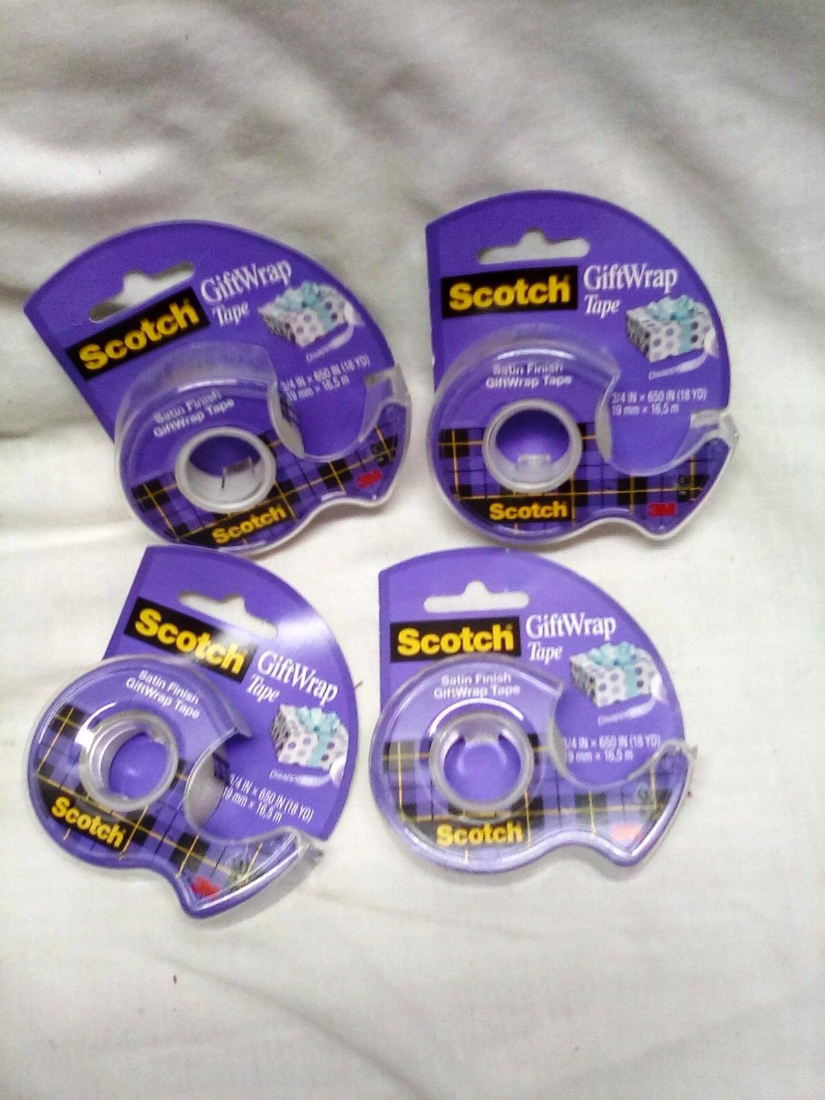 Qty. 4 Rolls Satin Finish Scotch Tape