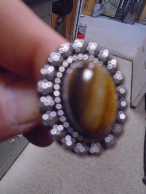 Ladies German Silver & Tiger Eye Ring