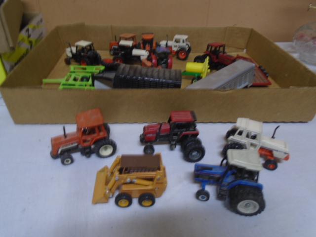 Large Group of 1:64 Scale Die Cast Tractors & Assorted Farm Toys