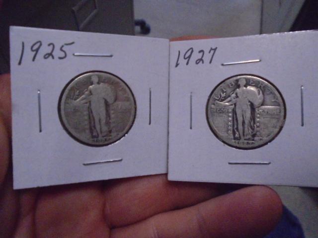 1925 & 1927 Standing Liberty Quarters