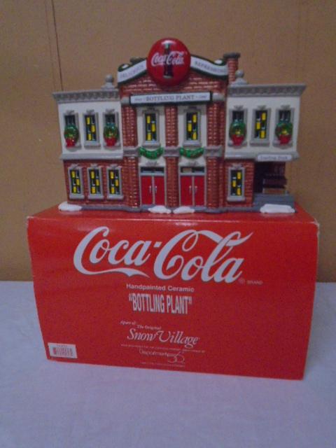 Department 56 Hand Painted Lighted Ceramic Coca-Cola Bottling Plant