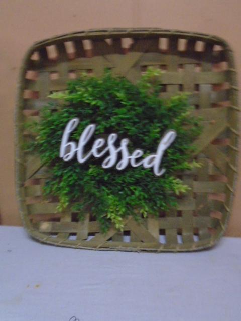 "Blessed" Decorative Tobacco Basket Wall Décor