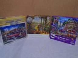 3pc Group of 1000pc Jigsaw Puzzles