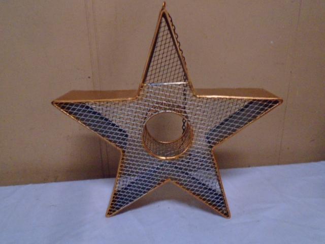 Metal Art Star Hanging Bird Feeder