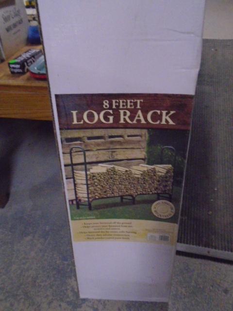 8ft Heavy Duty Powder Coated Tubular Steel Log Rack