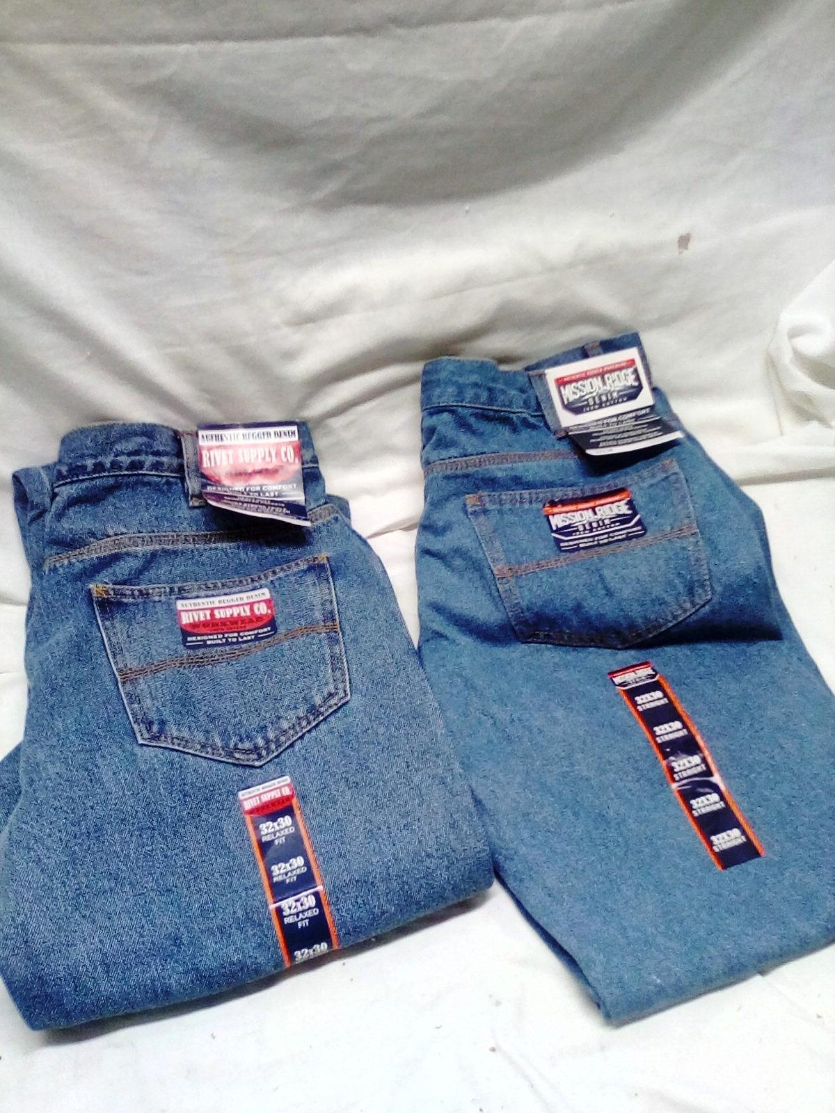 Qty. 2 Pair Mission Ridge 32x30 Men's Straight Cut Jeans