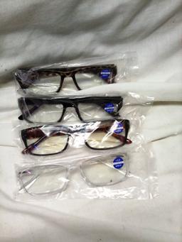 Qty. 4 Pair Composite Frame Prescription Reading Glasses Power +3.5