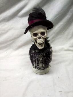 12" Skeleton Face Statue