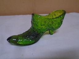 Fenton Green Daisey and Bow Slipper