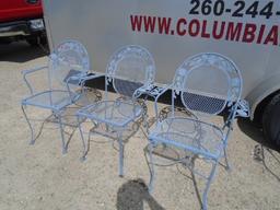 Set of 3 Vintage Metal Outdoor Chairs