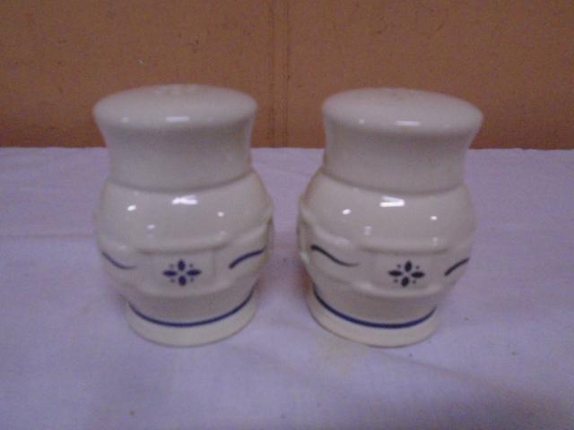 Longaberger Woven Traditions Classic Blue Salt and Pepper Shaker Set