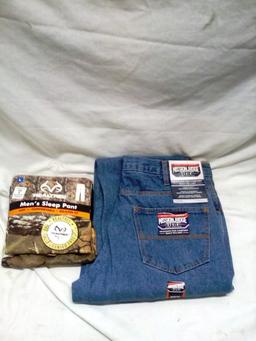 Men's  32X30 Jeans & Large RealTree Sleep Pants