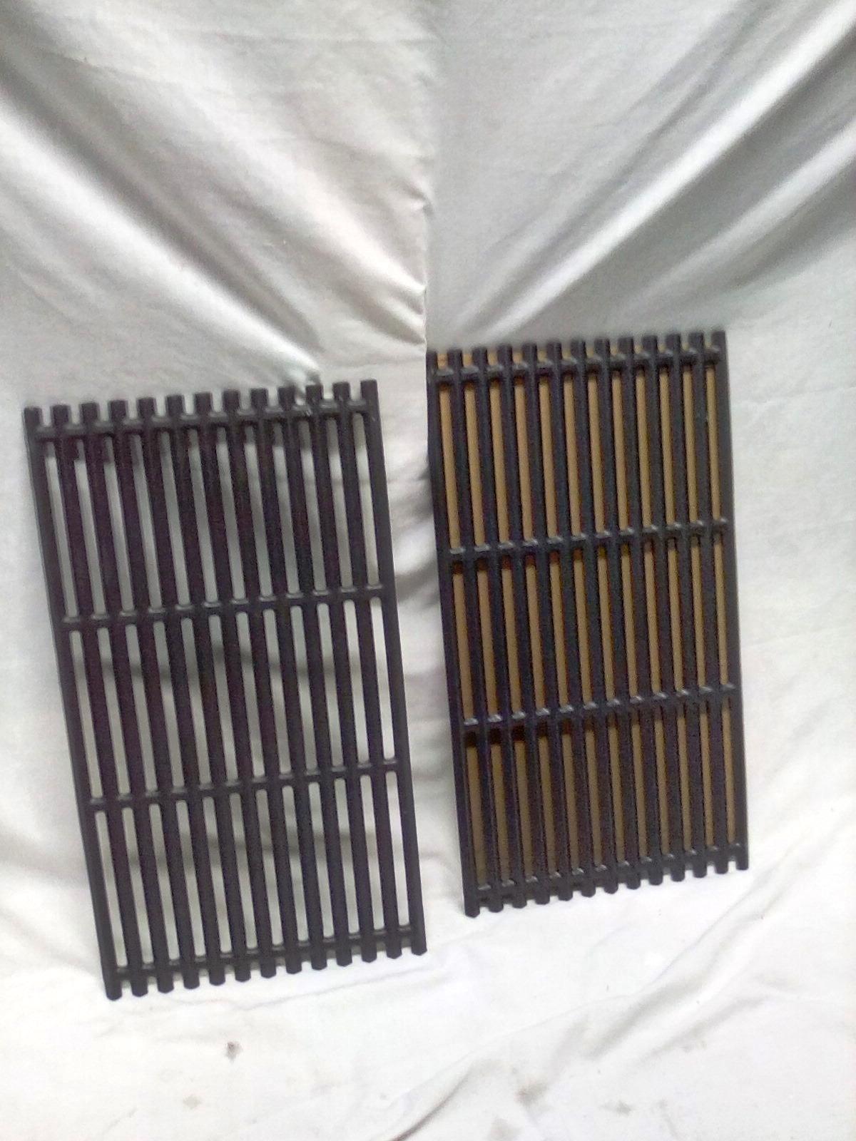 Pair of Cast Iron Grill Grate Replacements 9.75"x17" Each Heavy Pieces