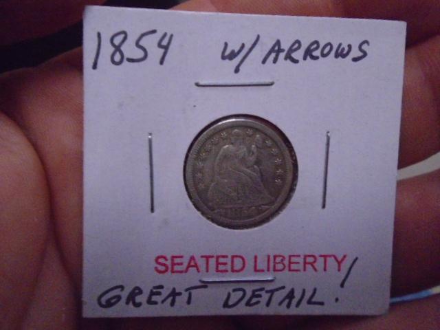 1854 Seated Liberty Dime w/Arrow