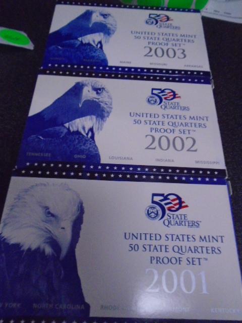2001-2002-2003 US Mint 50 State Quarters Proof Sets