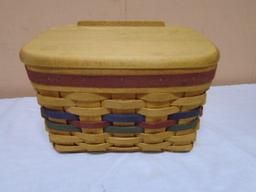 1994 Longaberger Shades of Autumn Recipe Card Basket w Protector