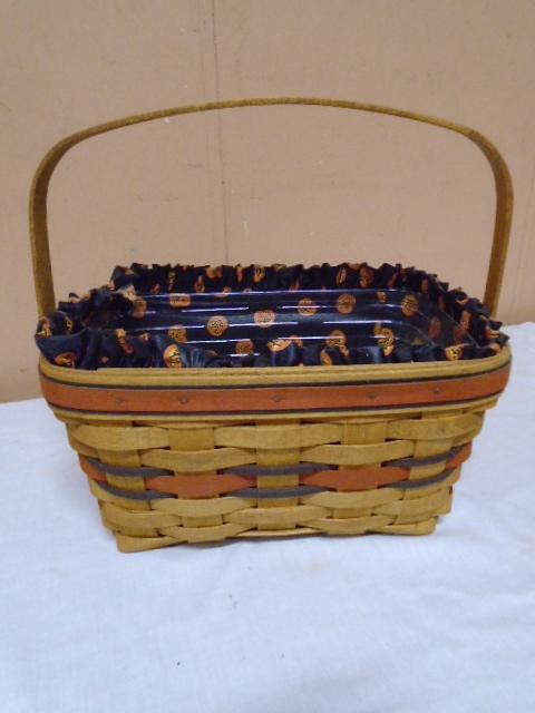 1994 Longaberger Boo Basket w/ Liner & Protector