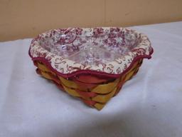 2000 Longaberger Little Love Basket w/Liner-Protector