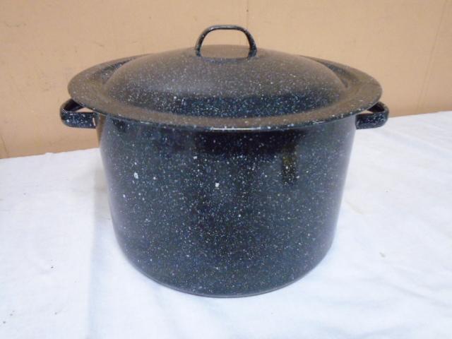 Graniteware Porcelain Over Steel Stock Pot