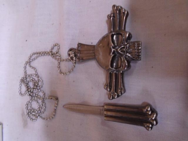 Skull Cross Necklace w/ Pull Out Sword