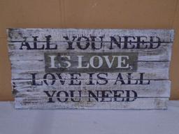 "All You Need is Loved" Wooden Wall Art