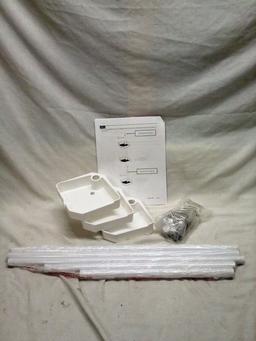 White Plastic Adjustable Shower Shelves