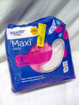 Equate Maxi Pads Pack of 48