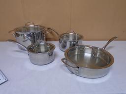 4 Pc. Calphalon Heavy Stainless Steel Cookware Set w/Glass Lids