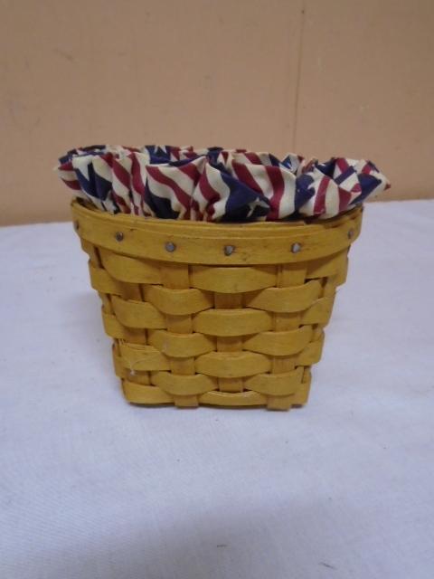 1998 Longaberger Oregano Booking Basket w/Liner and Protector