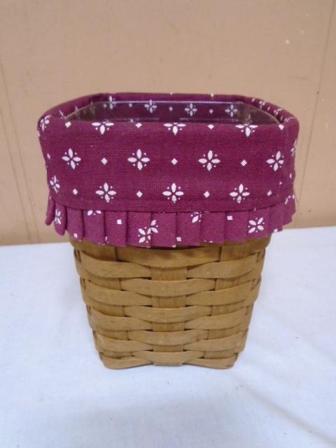 1991 Longaberger Medium Spoon Basket w/Liner and Protector