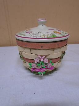 2011 Longaberger Mother's Day Basket w/Liner-Protector and Porcelain Lid